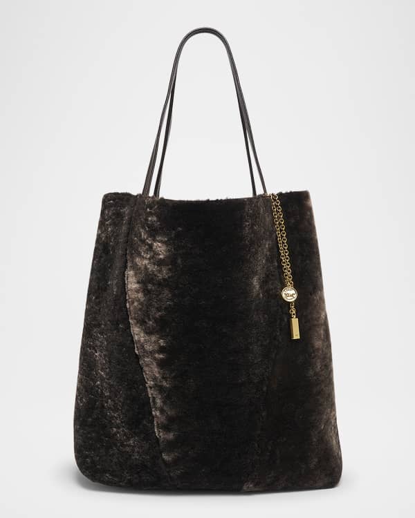 Chloe Summer Banana Tote Bag in Striped Crochet Paper and Leather