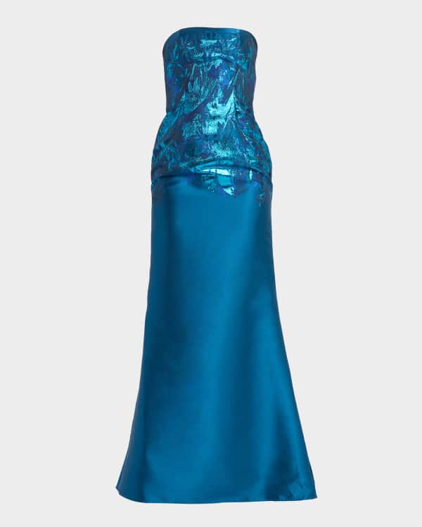strapless open back dress A-line V Neck Sweep Train Tulle Prom Dress with Appliqued Beading fg59 –  formalgowns