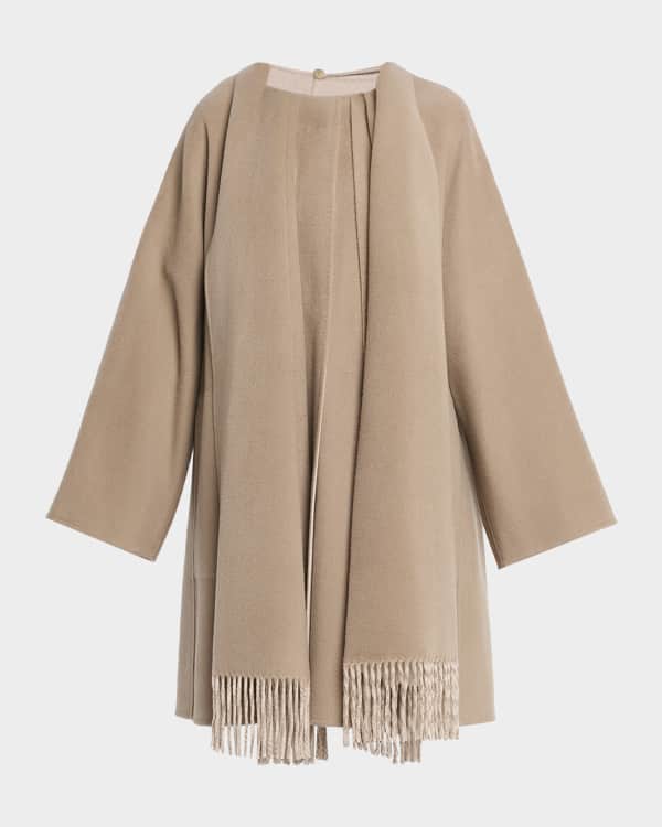 Sofia Cashmere Pure Baby Camel Hair Asymmetrical Long Coat