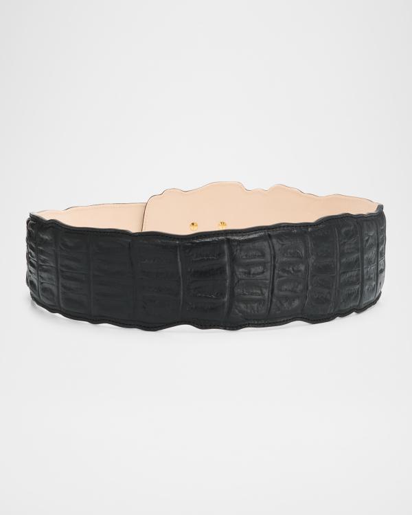 Balmain B Logo Calfskin Buckle Belt | Neiman Marcus display picture 2