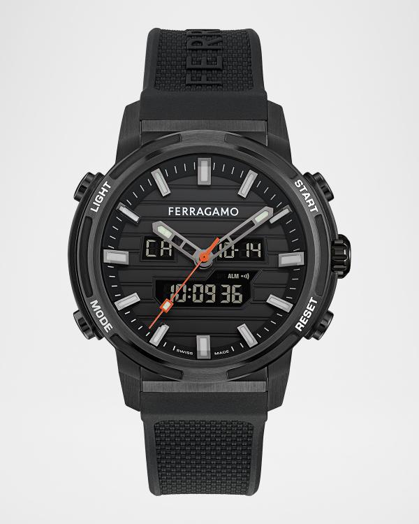FERRAGAMO Men's 43mm Ferragamo Master Chrono Watch with Leather