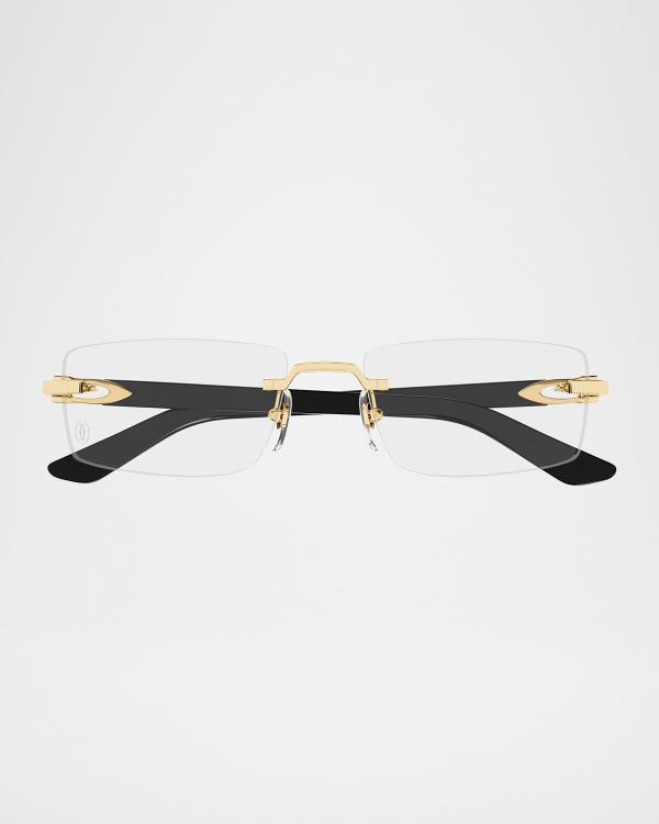 C. Leon Notre Dame リトグラフ フレーム付き Cartier Men's CT0453OM Metal Rectangle Optical Frames | Neiman Marcus