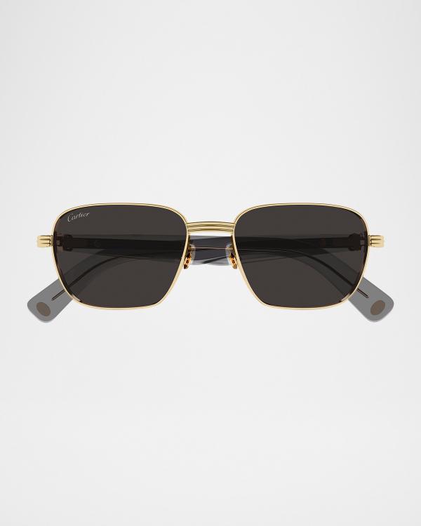 Cartier Men's Rimless Rectangle Metal Sunglasses | Neiman Marcus