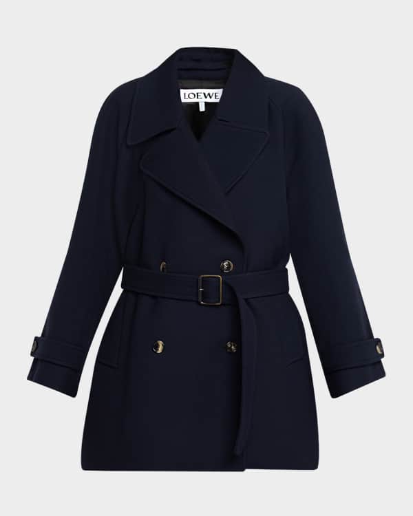 Loewe Workwear Wool Jacket with Leather Pocket | Neiman Marcus