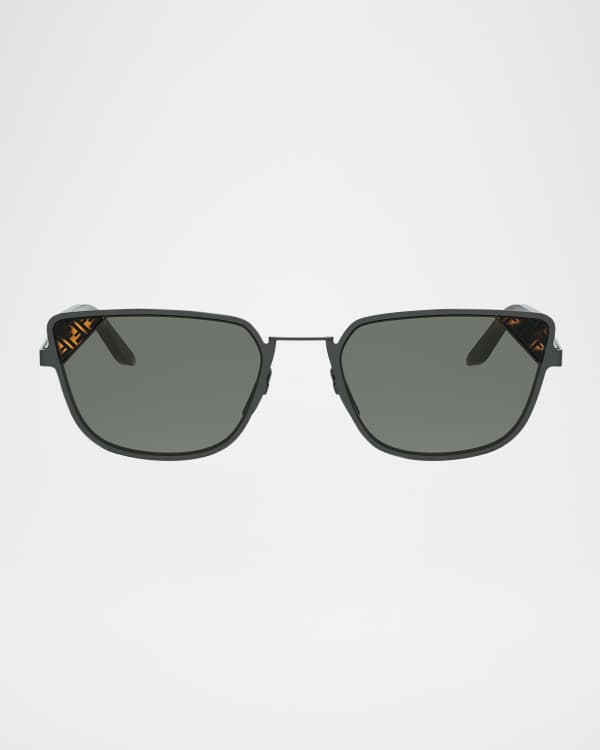 Rectangular Metal Shield Sunglasses