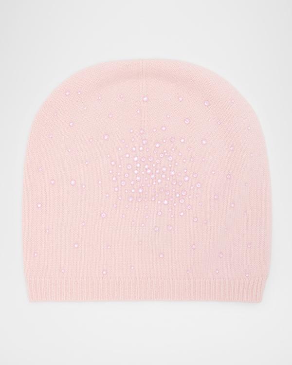 Carolyn Rowan Embroidered Crystal Cashmere Rib Beanie  display picture 2