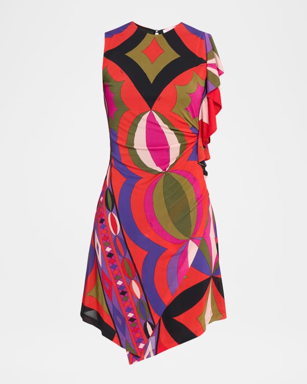 Pucci Abstract Foulard-Print Sleeveless Mini Dress | Neiman Marcus