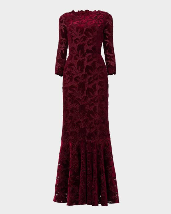 Alice + Olivia Maxine Embellished Drop-Waist Gown | Neiman Marcus