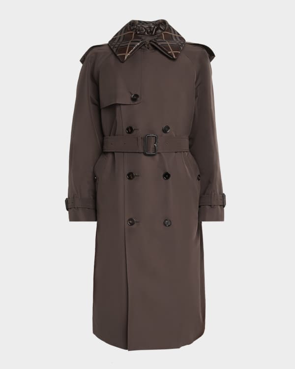 Burberry Men's Kensington Gabardine Trench Coat | Neiman Marcus