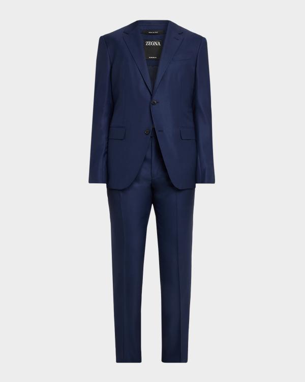 スーツ [PRADA] Wool Cashmere Setup Suit 48 Navy Prada Men's Wool-Mohair Solid Suit | Neiman Marcus