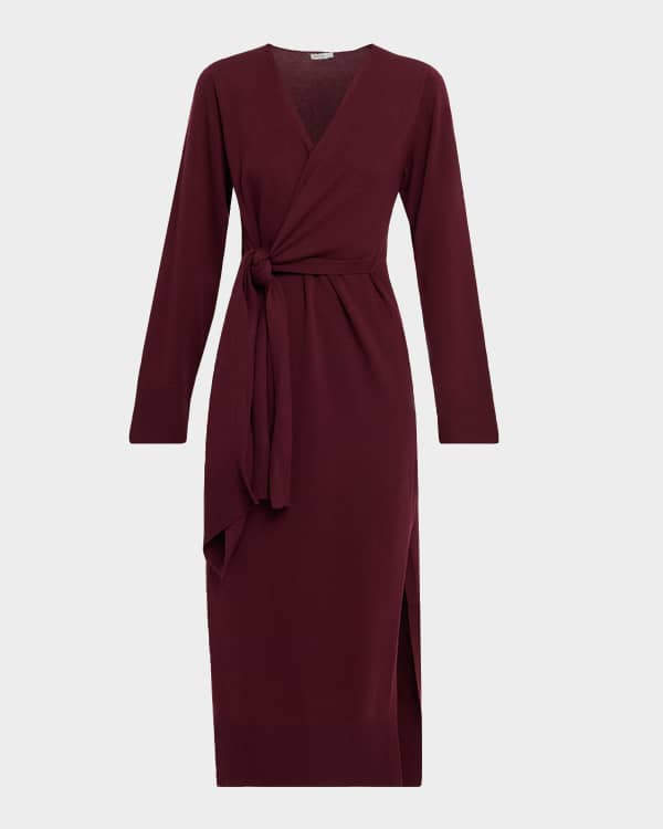 Saloni Kelly-B Polka Dot Silk Satin Draped Dress | Neiman Marcus