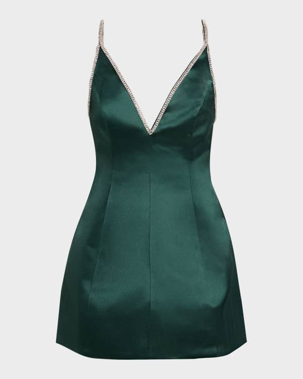 green off the shoulder dress prom Leo Beaded Mini Dress main image 0