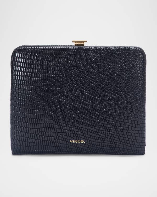 Vince Frame Croc-Effect Leather Wallet | Neiman Marcus