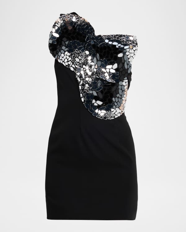 AREA Crystal Butterfly Mini Dress | Neiman Marcus