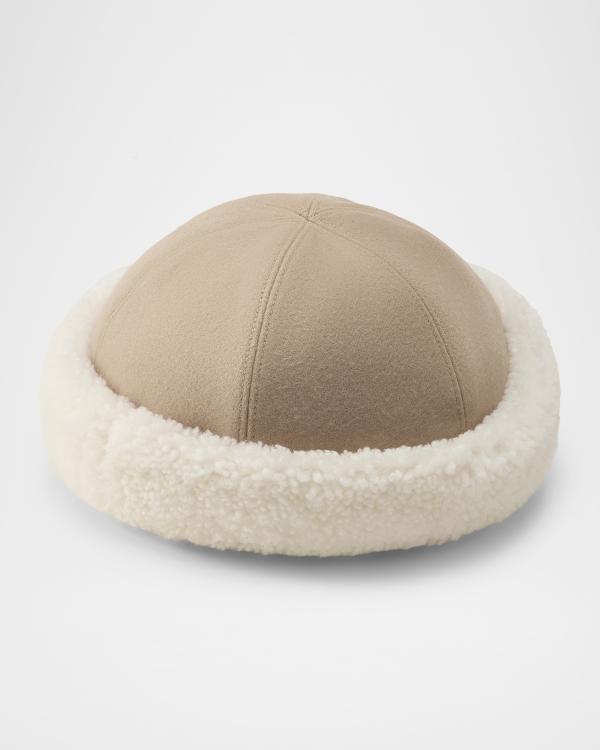 Sofia Cashmere Braided Knit Cashmere Beanie With Faux Fur  display picture 2
