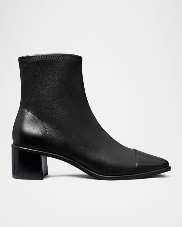 Tory Burch Carson Leather Lug-Sole Chelsea Booties | Neiman Marcus