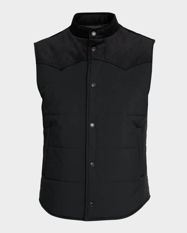 Ralph Lauren Purple Label Men's Quilted Tweed Down Vest | Neiman