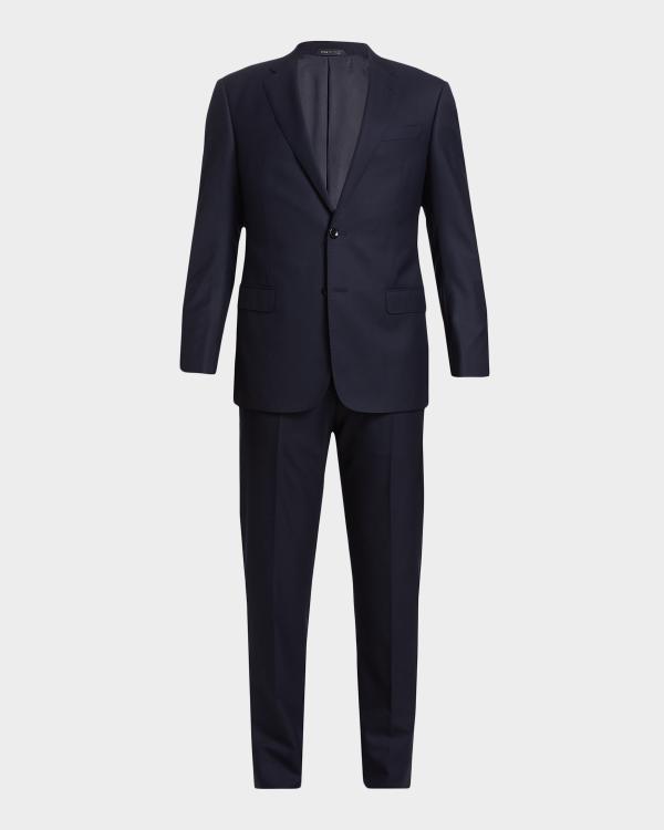 Giorgio Armani Men's Large Plaid Wool Classic Fit Suit | Neiman Marcus