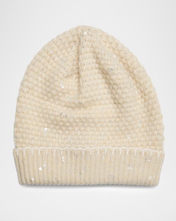 Carolyn Rowan Crystal Embroidered Cashmere Beanie | Neiman  display picture 1