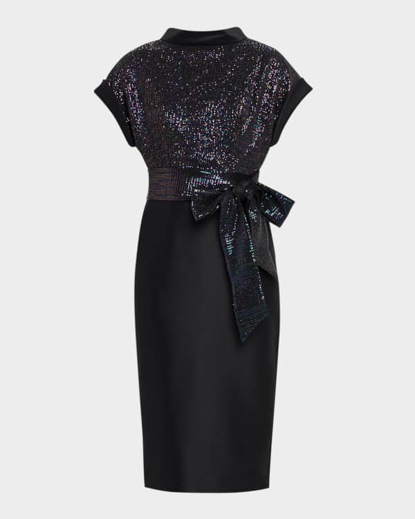 badgley mischka pleated a line midi dress Strapless 3D Floral A-Line Midi Dress by Badgley Mischka main image 1