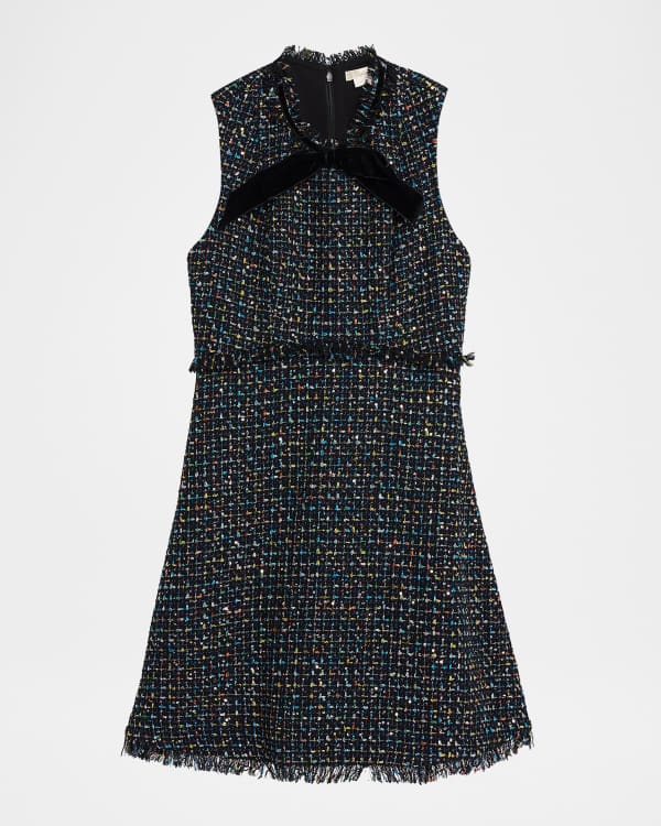 midi black knitted dress Amirose Ruffle Knit Midi Dress / Black | MESHKI main image 1