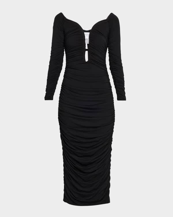 fitted lace wedding dress Rihoas Contrasting Long Sleeve Sweater Mini Dress For Women, Black / M