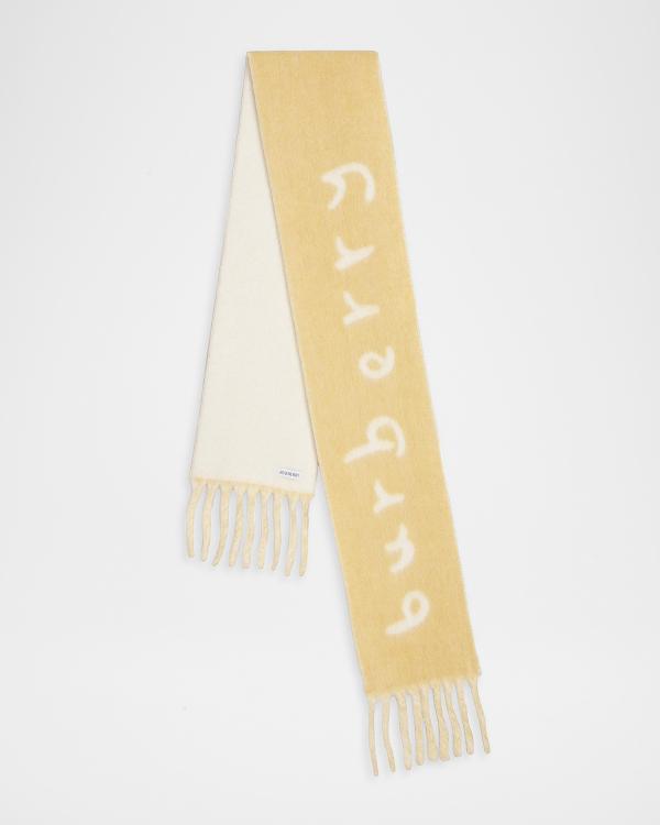 Burberry Logo Alpaca-Blend Reversible Scarf with Chunky Fringe