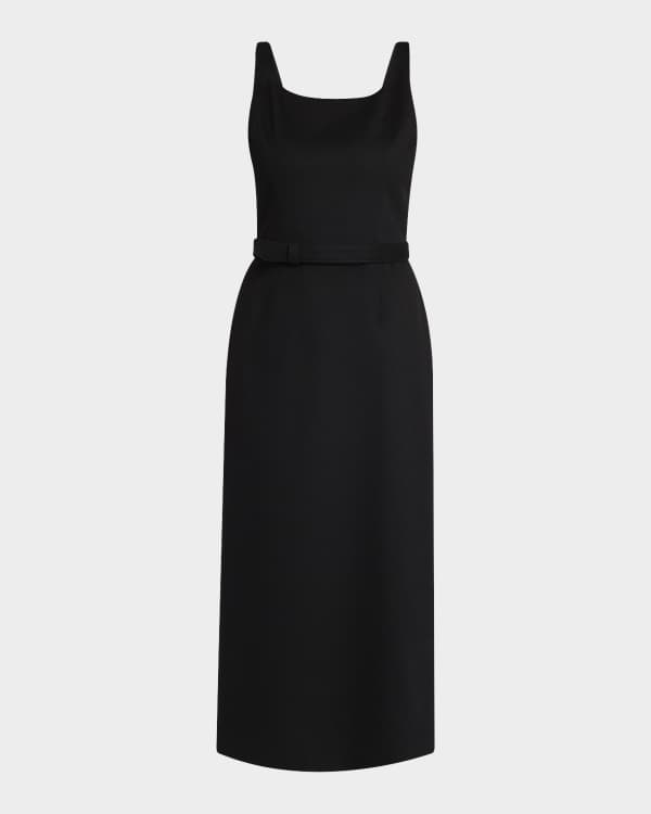 navy blue dress for baby girl A Line Midi Dress Black