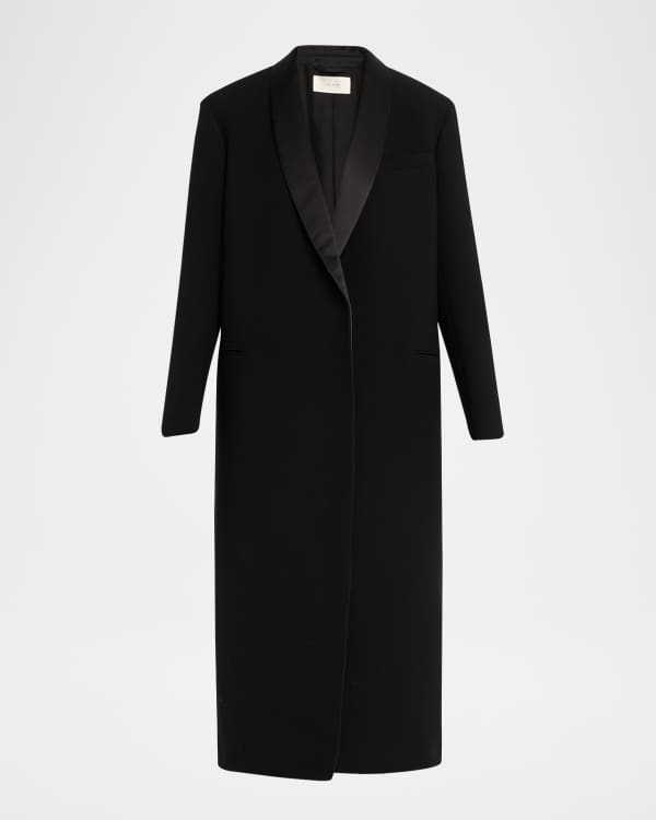 Dries Van Noten Embellished Floor-Length Wool Coat | Neiman Marcus