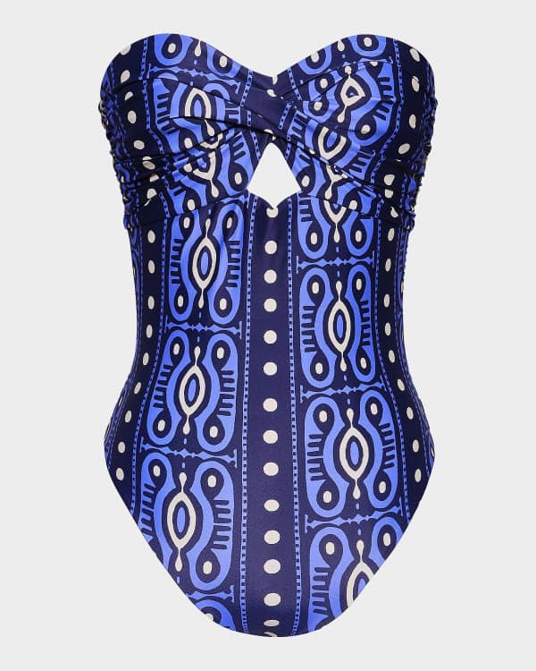 Johanna Ortiz Zebra Konibo Triangle Bikini Top | Neiman Marcus