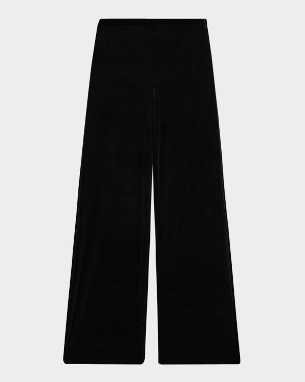 Emporio Armani Pleated High-Rise Wide-Leg Chino Pants | Neiman Marcus