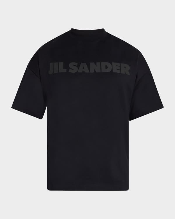 Jil Sander Men's Wool Gabardine Shirt w/ Zip Overlay | Neiman Marcus