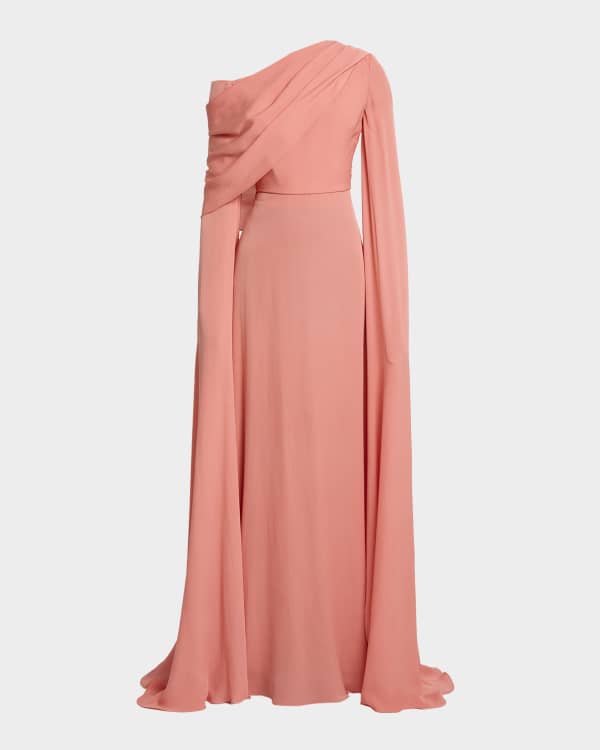 Elie Saab Floral Embroidered Swiss Dot Strapless Gown | Neiman Marcus
