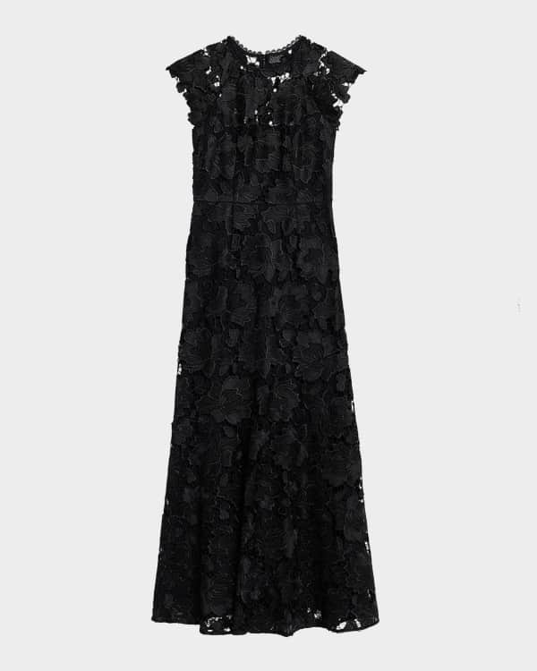 Rickie Freeman for Teri Jon Floral-Print Ruffle Chiffon Gown