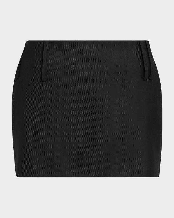 ALICE + OLIVIA Suzie Pleated Denim Mini Skirt | Neiman Marcus