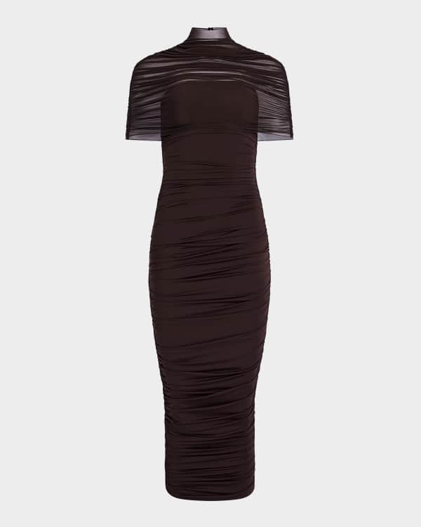 white christmas dresses Move Maker Cut-Out Ruched Midi Dress Green/Black