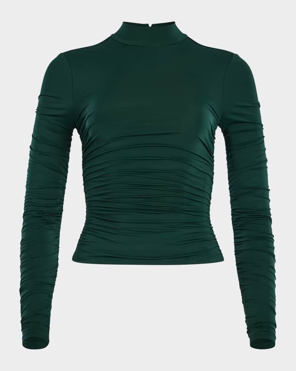 Jean Paul Gaultier Sequined Signature Mesh Long-Sleeve Top