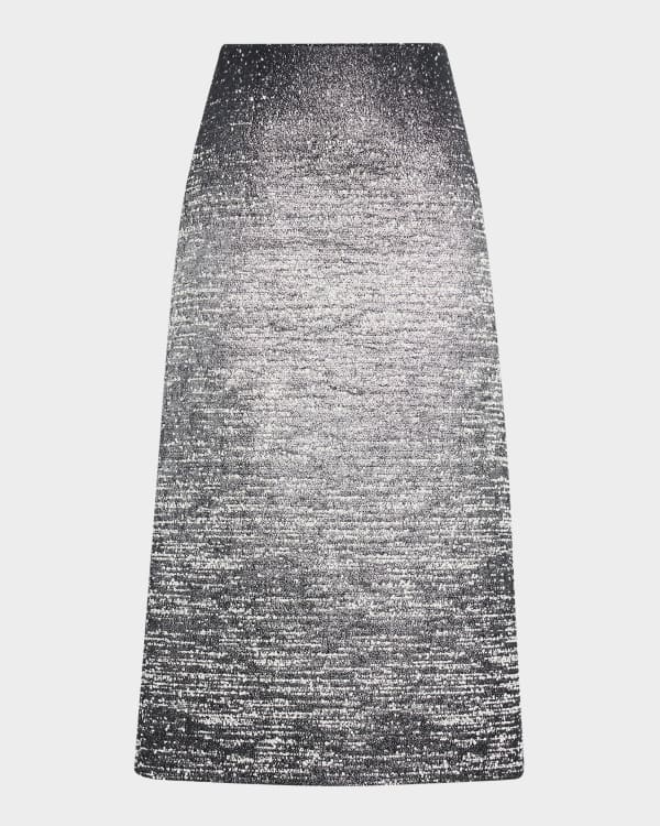 Hydrangea Printed Midi Skirt w/ Ruffle Details