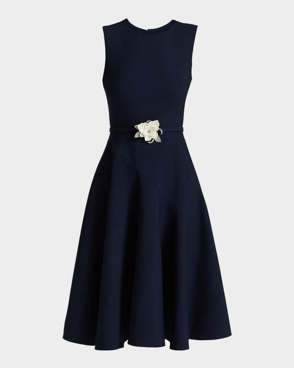 Oscar de la Renta Mixed-Media Tiered Fit-&-Flare Halter Dress | Neiman  Marcus