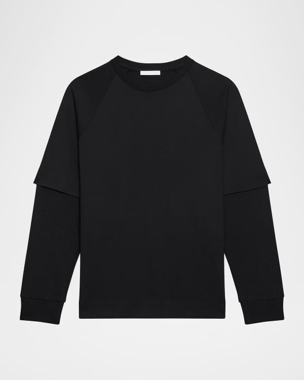 Tシャツ(長袖/七分) LEINWANDE Sheer T / Black Helmut Lang Men's Sheer Stretch Mesh T-Shirt | Neiman Marcus