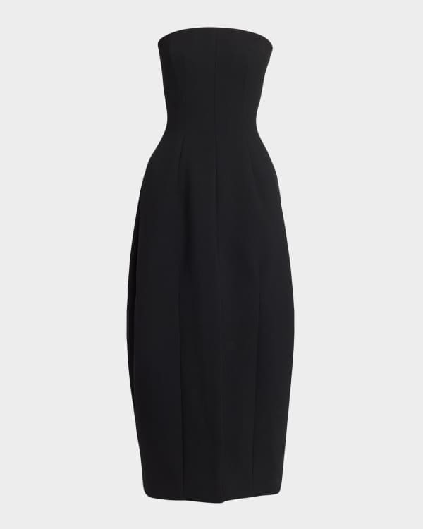 ALAIA Dropped-Waist Halter Midi Dress | Neiman Marcus