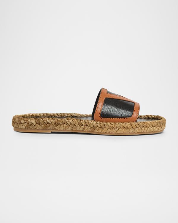 Valentino Garavani Black & Brown Leather Men’s Slide Sandals Valentino Garavani Men main image 4