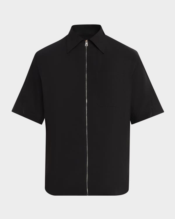 Givenchy Men's Floral-Print Silk/Cotton Short-Sleeve T-Shirt