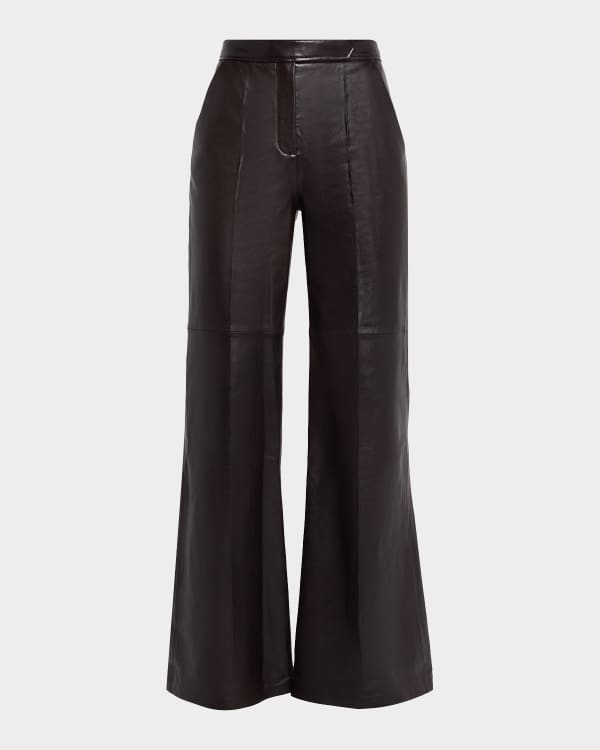 ALICE + OLIVIA Olivia Vegan Leather Bootcut Pants | Neiman Marcus
