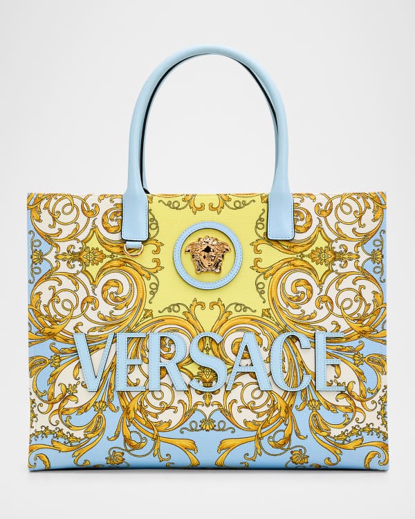 Versace Greca Goddess Large Croc-Embossed Tote Bag | Neiman Marcus