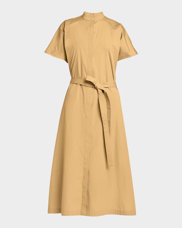 jil sander mock-neck front-pockets knit midi dress Jil Sander Mock-Neck Front-Pockets Knit Midi Dress