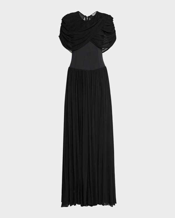 SIMKHAI Amarantha Cold-Shoulder Jersey Maxi Dress