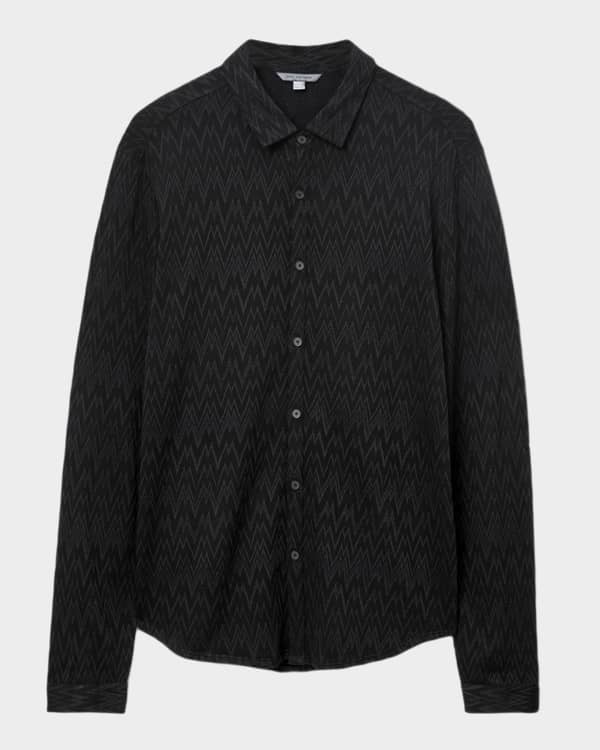John Varvatos Men's Otto Black Denim Snap-Front Western Shirt