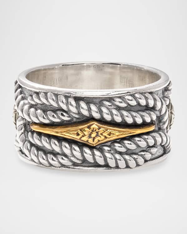 Konstantino Kyma Silver and Gold Sky Blue Topaz Ring | Neiman Marcus