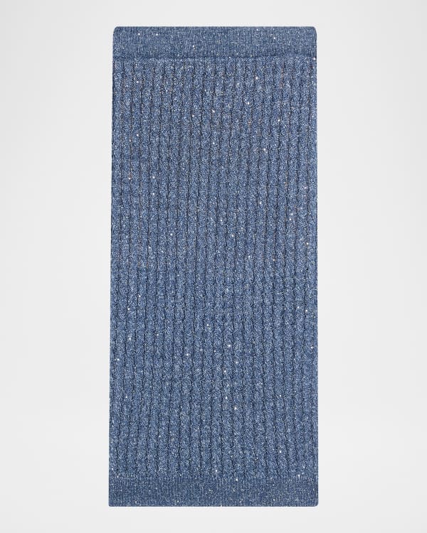 Brunello Cucinelli Leather Front-Slit Skirt | Neiman Marcus